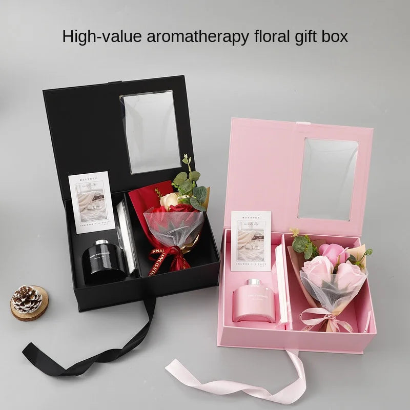 Valentine'S Day Creative Aromatherapy Floral Gift Box for Romantic Birthday Gifts for Boyfriend Girlfriend Wife and Best Friend