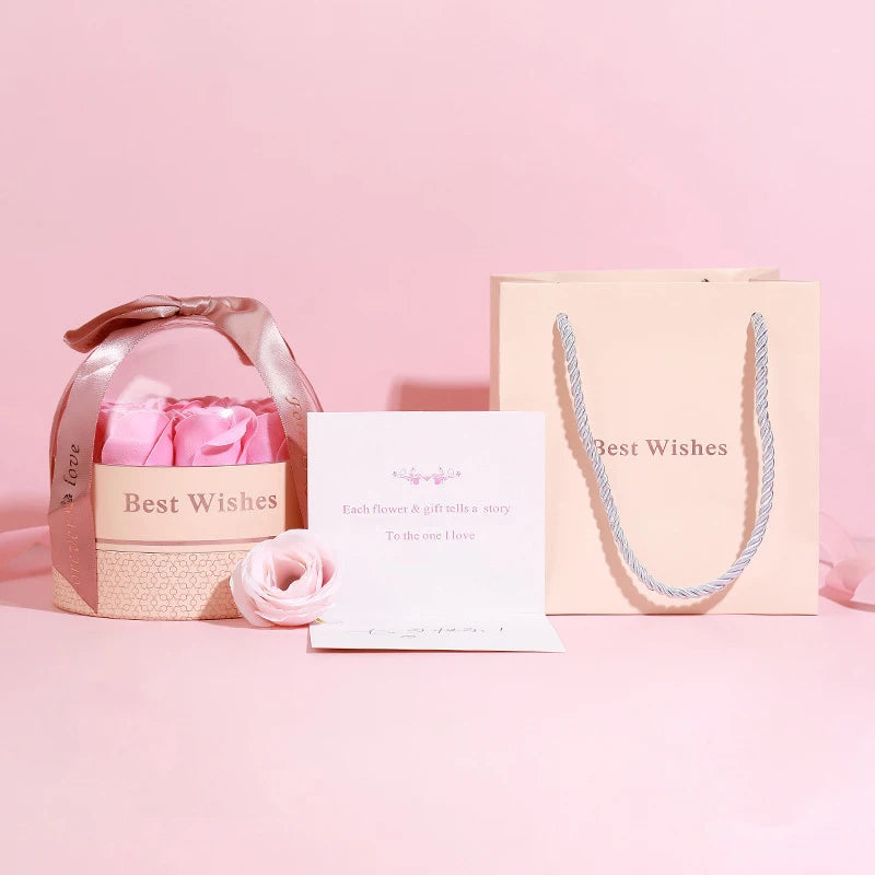 Luxury Rose Gift Box 2025 Suitable for Matching Necklace Earrings Ring for Girlfriend Mother Fashion Romantic Gifts Accessories