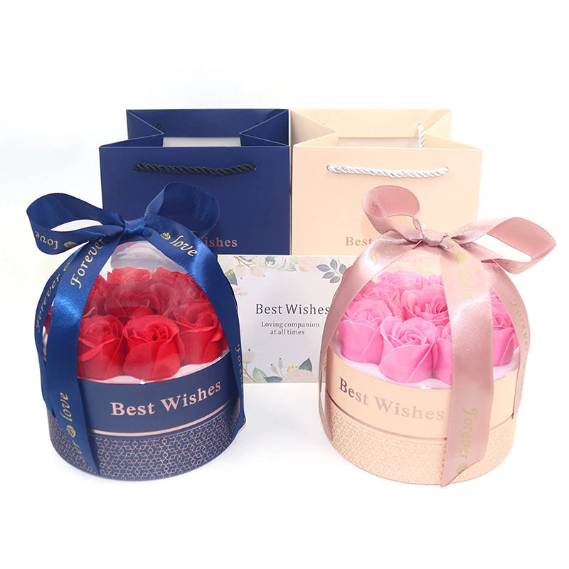 Luxury Rose Gift Box 2025 Suitable for Matching Necklace Earrings Ring for Girlfriend Mother Fashion Romantic Gifts Accessories