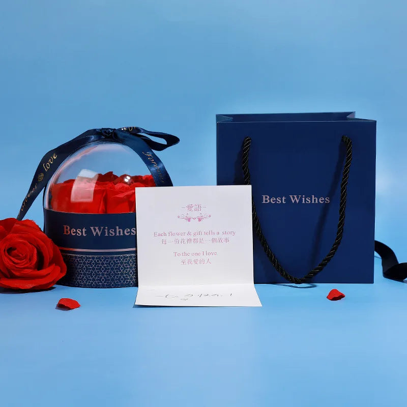 Luxury Rose Gift Box 2025 Suitable for Matching Necklace Earrings Ring for Girlfriend Mother Fashion Romantic Gifts Accessories