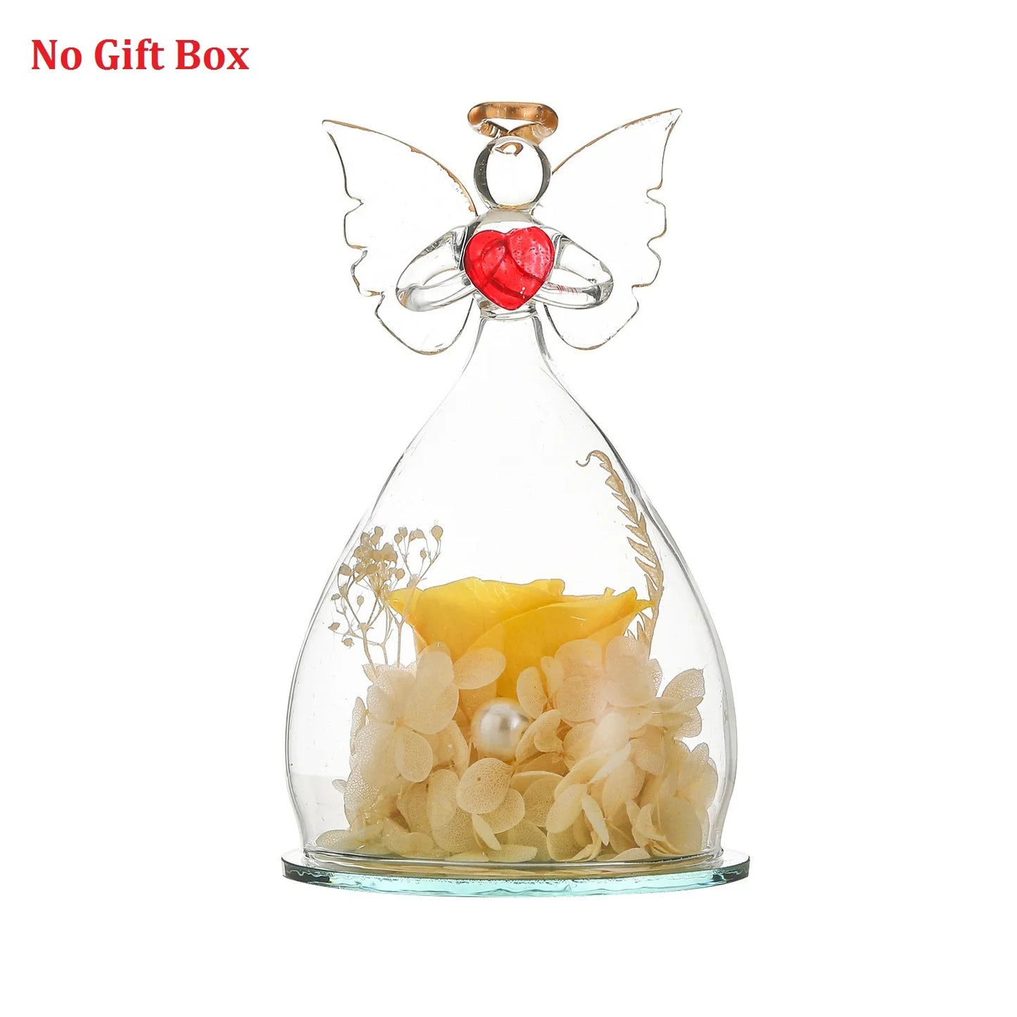 Gift for Girlfriend Forever Rose in Angel Glass Cover Eternal Flowers Home Decor Gifts for Wedding Birthday Valentine Day