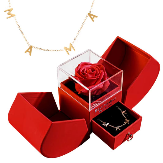 Valentine'S Day Jewelry Pendant Necklace /W Soap Forever Rose Gift Box Mother'S Day Necklace Jewelry Gifts for Girlfriend Women