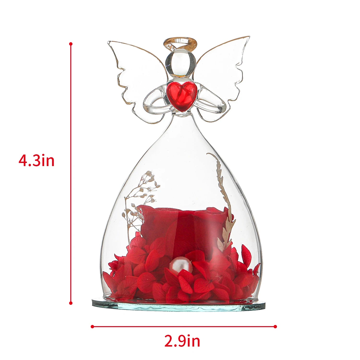 Gift for Girlfriend Forever Rose in Angel Glass Cover Eternal Flowers Home Decor Gifts for Wedding Birthday Valentine Day