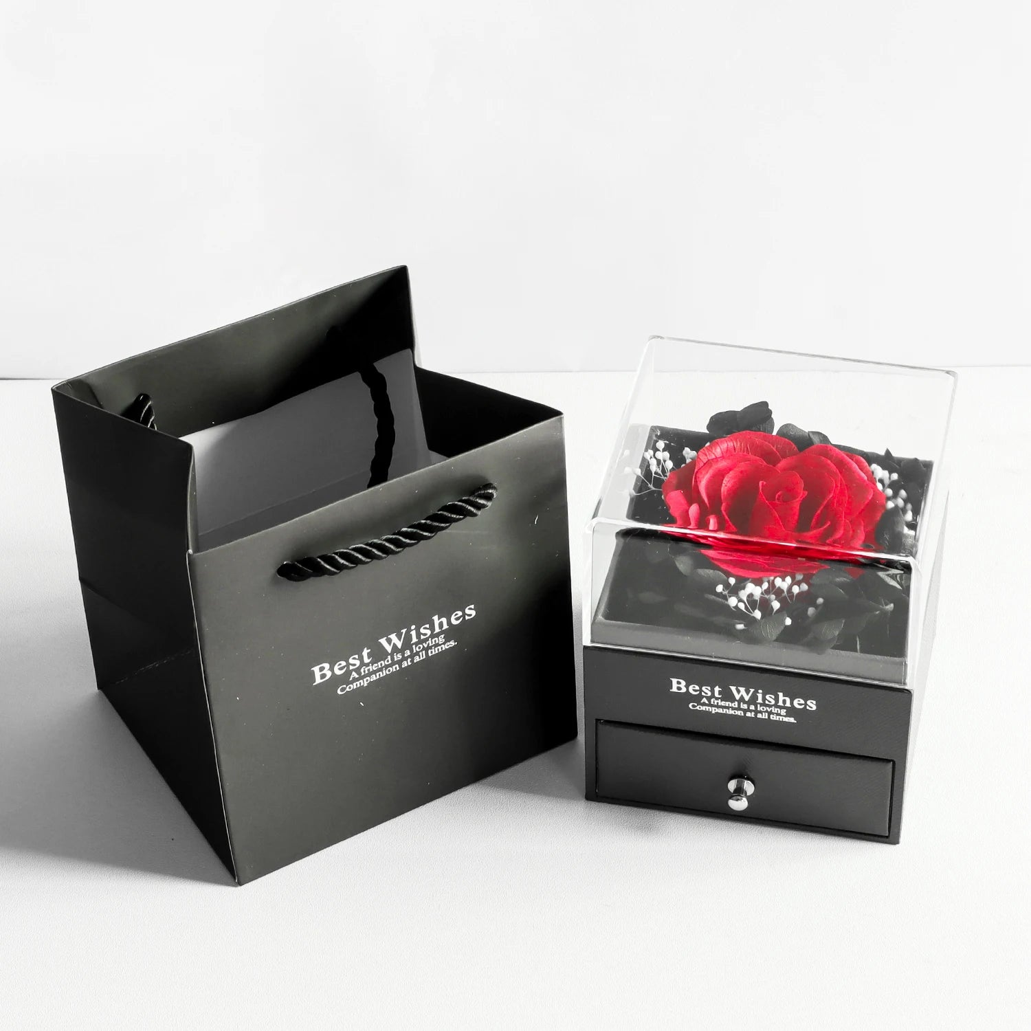 Eternal Soap Rose Jewelry Box Wirh Necklace Set Artificial Flower Gift Box Valentine Anniversary Christmas Gifts for Girlfriend
