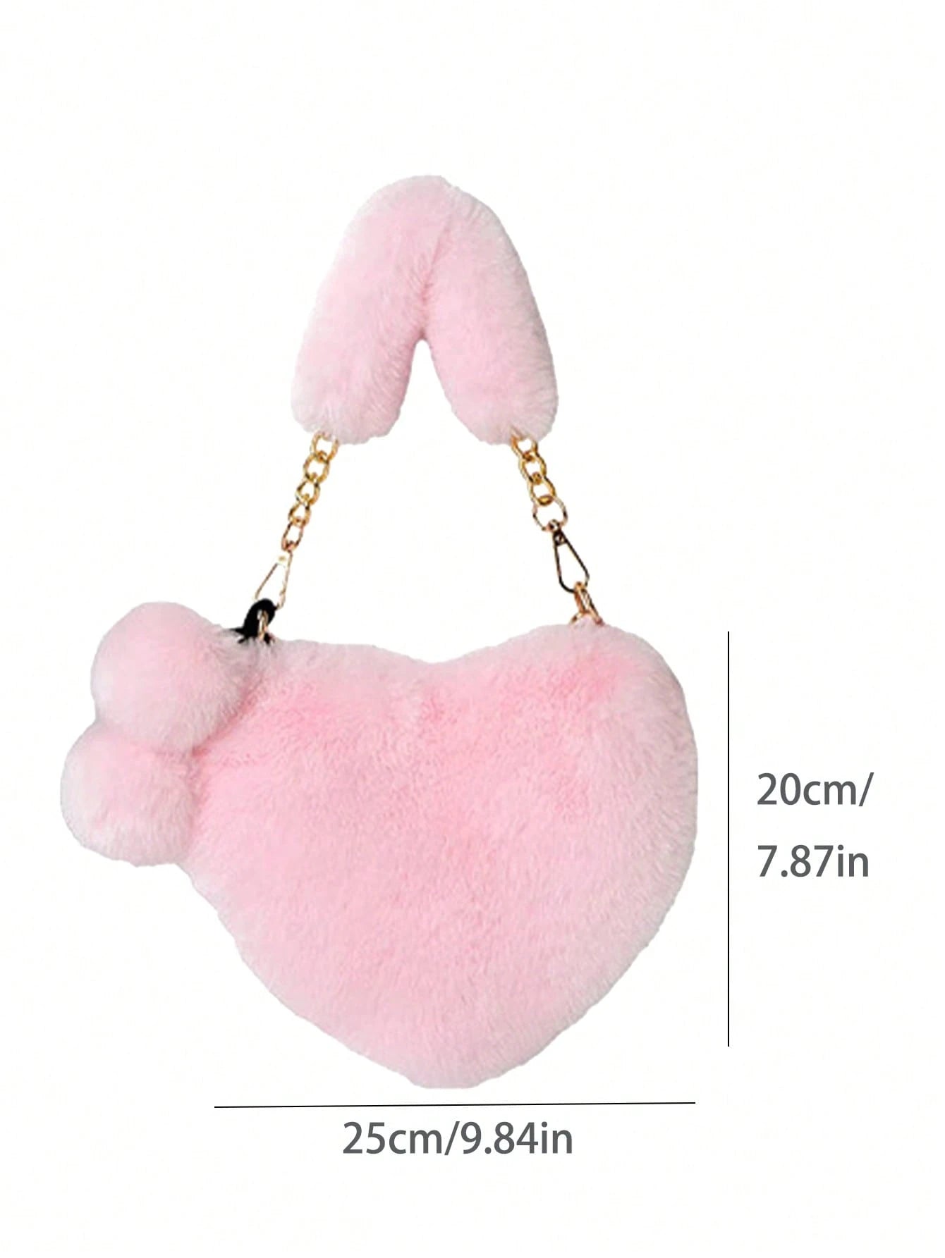 Furry Purse for Girls Heart Shaped Fluffy Handbag for Women Soft Small Shoulder Bag Clutch Purse with Metal Chain Strap . the Best Valentine'S Gifts for Girlfriend Lady & Woman. Perfect for Shopping, Daily Use, Perfect Valentine'S Day Gift for Her, Best Valentines' Gift Choice Ever, Fashionable Heart Purse, Perfectly Match with Valentine'S Day Dress