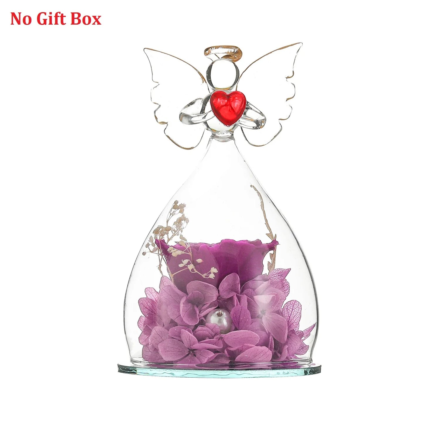 Gift for Girlfriend Forever Rose in Angel Glass Cover Eternal Flowers Home Decor Gifts for Wedding Birthday Valentine Day